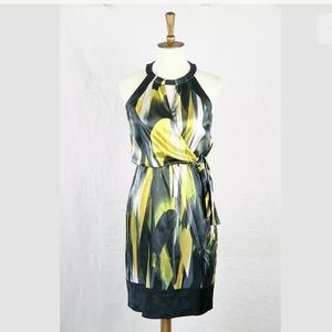 TAHARI Abstract Print Stretch Faux Wrap Dress 2